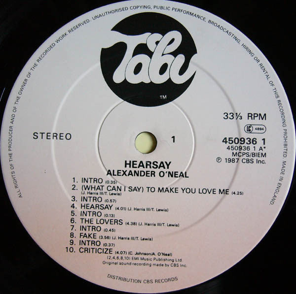 Alexander O'Neal - Hearsay