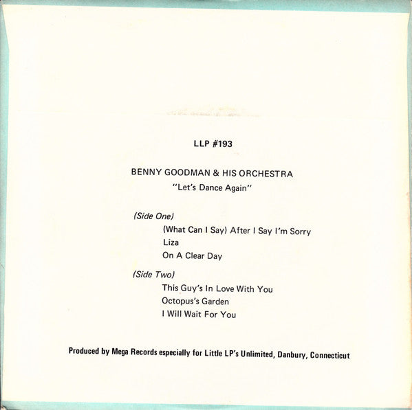 Benny Goodman And His Orchestra - Let's Dance Again