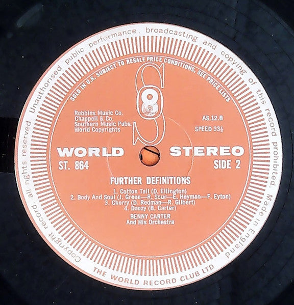 Benny Carter And His Orchestra – Further Definitions