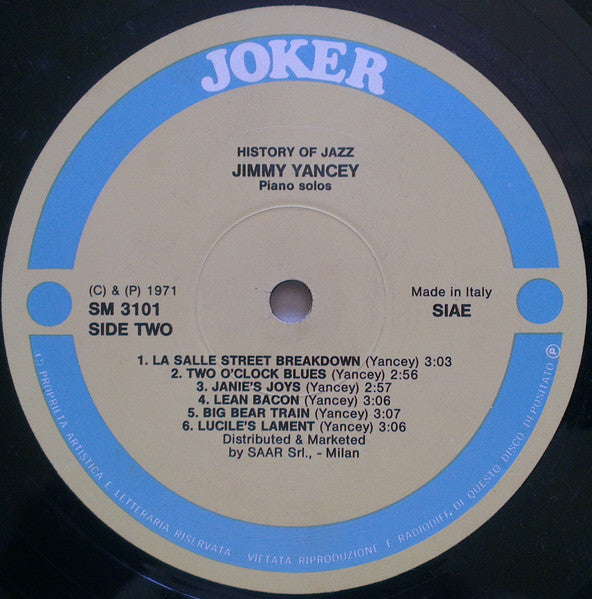 Jimmy Yancey – Piano Solos