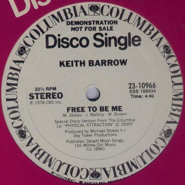Keith Barrow - Physical Attraction / Free To Be Me
