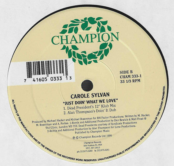 Carole Sylvan – Just Doin' What We Love