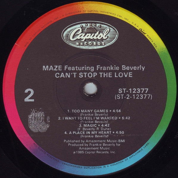 Maze Featuring Frankie Beverly – Can't Stop The Love