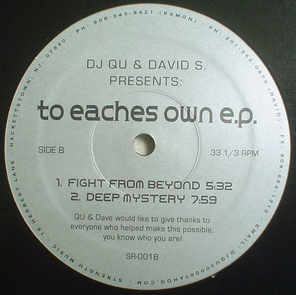 DJ Qu & David S. (2) – To Eaches Own E.P.