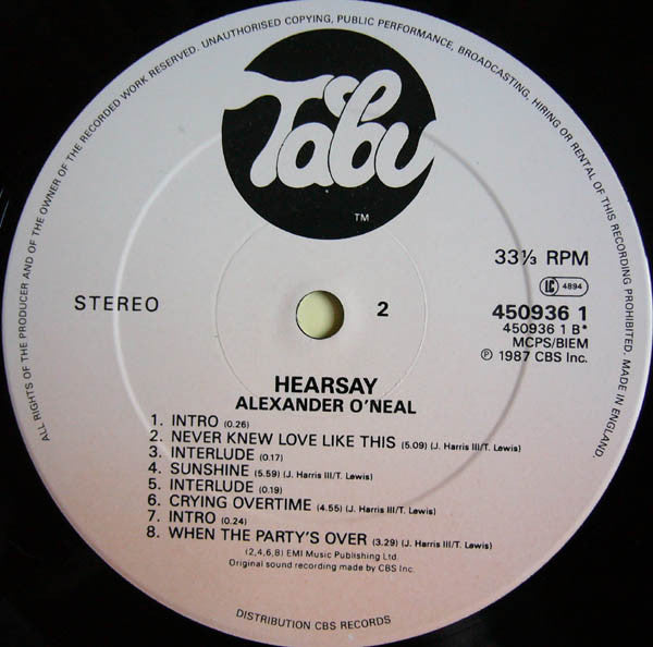 Alexander O'Neal – Hearsay