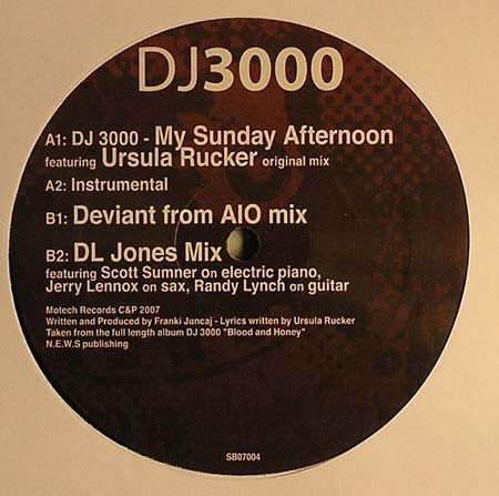 DJ 3000 Featuring Ursula Rucker – My Sunday Afternoon