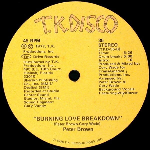 Peter Brown – Do Ya Wanna Get Funky With Me / Burning Love Breakdown