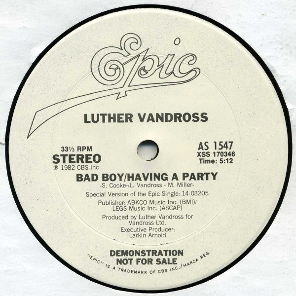 Luther Vandross – Bad Boy/Having A Party