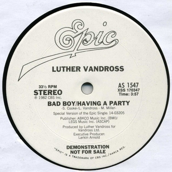 Luther Vandross – Bad Boy/Having A Party