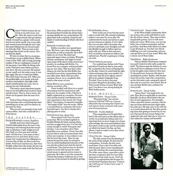 George Cables – Cables' Vision