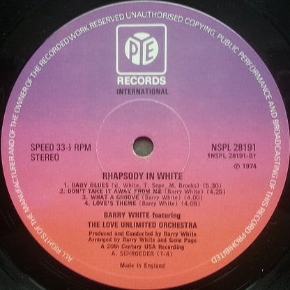 The Love Unlimited Orchestra – Rhapsody In White