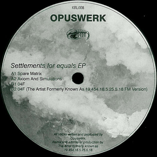 Opuswerk – Settlements For Equals EP